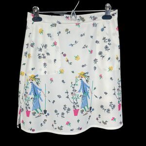 Vintage‎ Jantzen Skort Womens Size 12 Mini Floral Garden White Side Slit Novelty